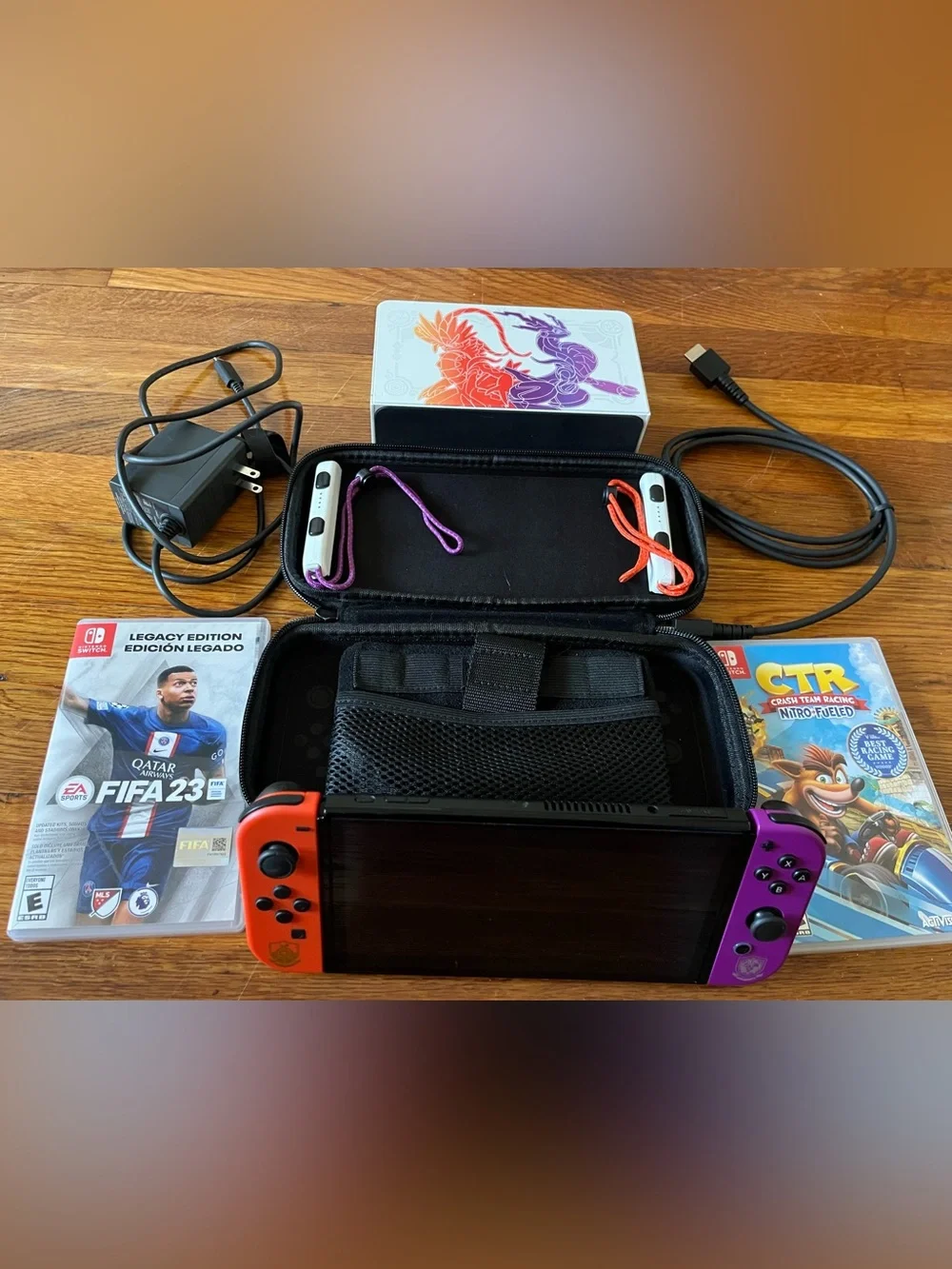Nintendo Switch (OLED Model) Pokémon Scarlet & Violet Edition/Fifa 23 & CTR Game